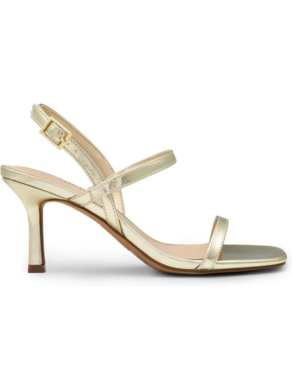 Dream Pairs Women's Gold Square Open Toe Slingback Heels Ankle Strappy Sandals